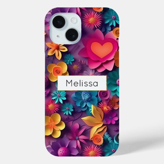 Coques Case-Mate iPhone Fleurs de printemps colorées Motif (Verso)