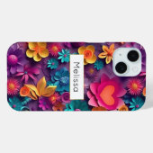 Coques Case-Mate iPhone Fleurs de printemps colorées Motif (Verso (horizontal))