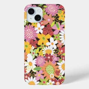 Coque iPhone 15 Mini Fleurs de printemps rose blanc coloré Jardin Chic