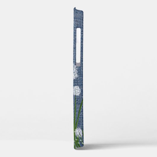 Coques Case-Mate iPhone Fleurs de Puff sur Denim (Verso / Gauche)