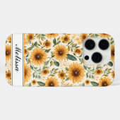 Coques Case-Mate iPhone Fleurs de soleil à fleurs jaunes (Verso (horizontal))