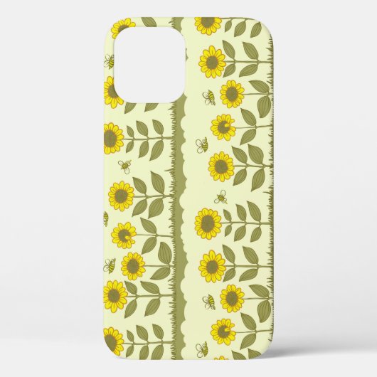 Coques Case-Mate iPhone Fleurs de soleil, abeilles, motif mignon sans soud (Verso)