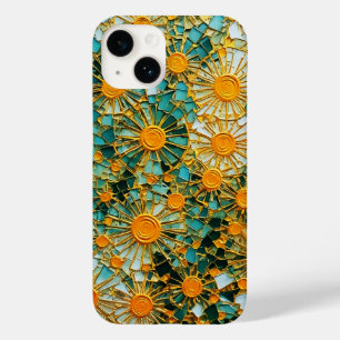 Coque Pour iPhone 14 Fleurs de soleil Abstraites 102