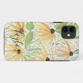 Coques Case-Mate iPhone Fleurs de soleil aquarelle, Art botanique (Dos (Horizontal))
