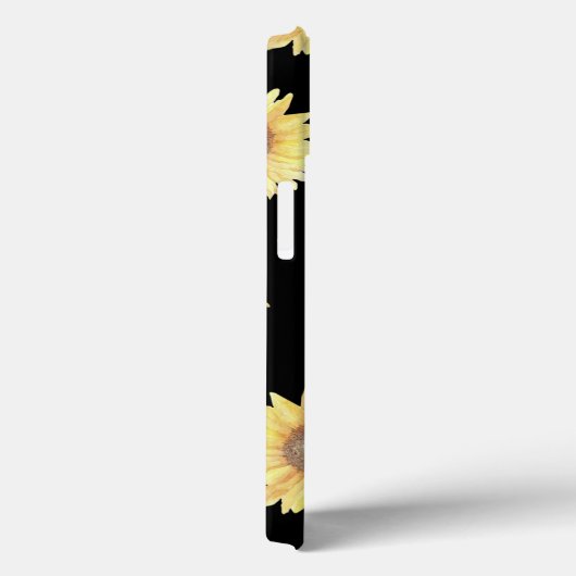 Coques Case-Mate iPhone Fleurs de soleil en noir (Verso / Droite)