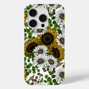 Coque iPhone 15 Pro Fleurs de soleil et marguerites, jardin d'été 3