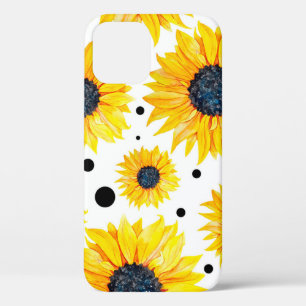 Case-Mate iPhone Case Fleurs de soleil jaunes Motif Arrière - plan blanc