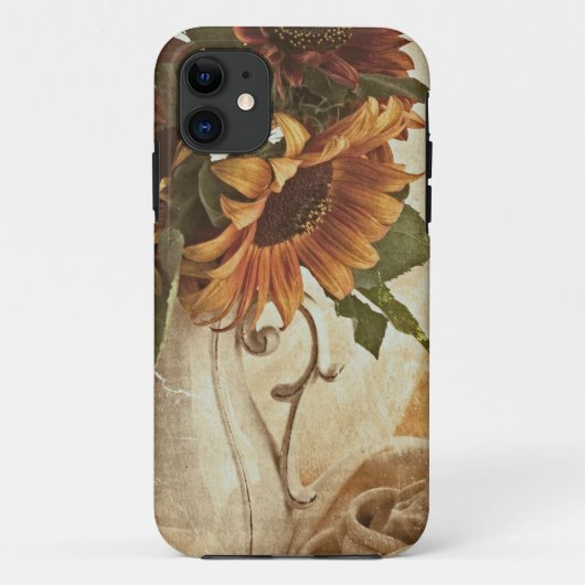 Coques Case-Mate iPhone Fleurs de soleil orange rouillées (Dos)