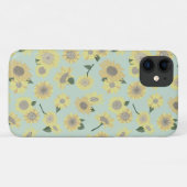 Coques Case-Mate iPhone Fleurs de soleil peintes Turquoises Jaunes Blancs (Dos (Horizontal))