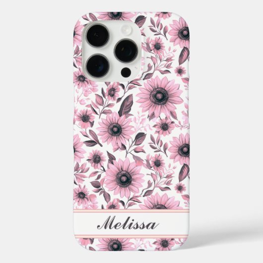 Coques Case-Mate iPhone Fleurs de soleil rose (Verso)