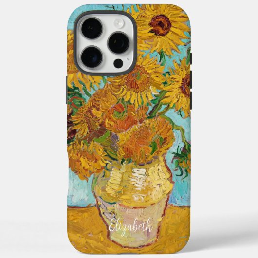 Coques Case-Mate iPhone Fleurs de soleil Rouge orange jaune Van Gogh (Verso)
