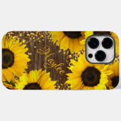 Coques Case-Mate iPhone Fleurs de soleil rustiques et nom (Verso (horizontal))