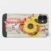 Coques Case-Mate iPhone Fleurs de soleil rustiques personnalisées sur bois (Dos (Horizontal))