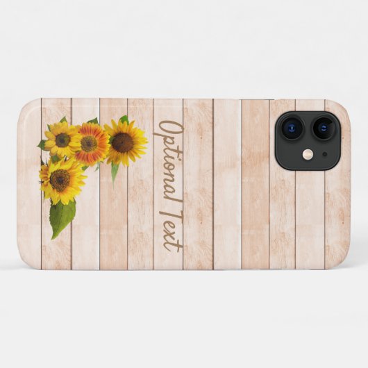 Coques Case-Mate iPhone Fleurs de soleil rustiques sur bois (Dos (Horizontal))