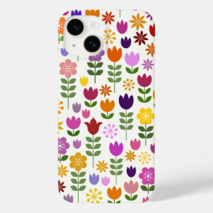 Coque Pour iPhone 14 Fleurs de style scandinave Grand Motif