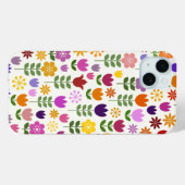 Coques Case-Mate iPhone Fleurs de style scandinave Grand Motif (Verso (horizontal))