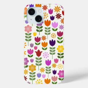 Coque Pour iPhone 15 Fleurs de style scandinave Grand Motif