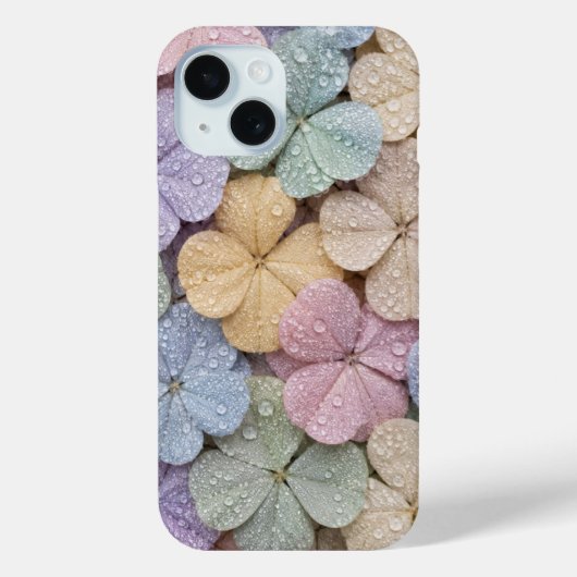 Coques Case-Mate iPhone Fleurs de Trèfle Pastel Baignées de Rosée Esthétiq (Verso)