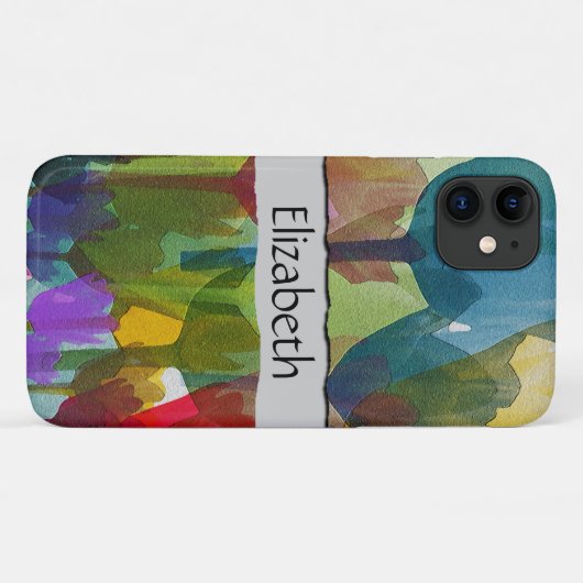 Coques Case-Mate iPhone Fleurs de tulipes, Fleurs d'aquarelle, Votre nom (Dos (Horizontal))