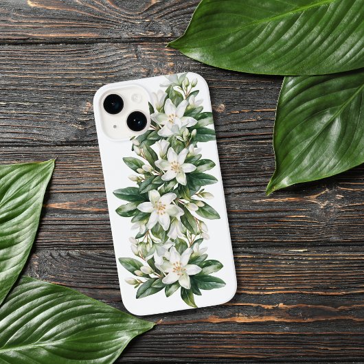 Coques Case-Mate iPhone Fleurs de verdure florale blanche