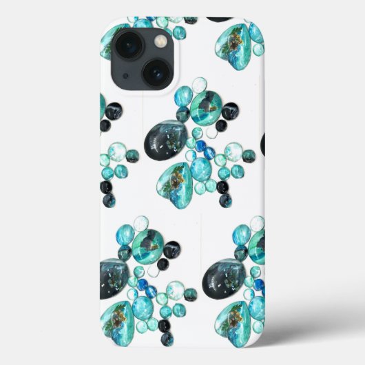 Coques Case-Mate iPhone Fleurs de verre de mer et bling (Verso)