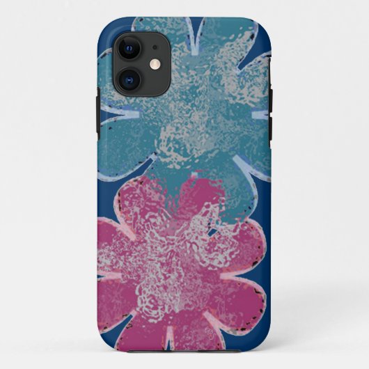 Coques Case-Mate iPhone Fleurs de verre (rose/turquoise/marine) (Dos)