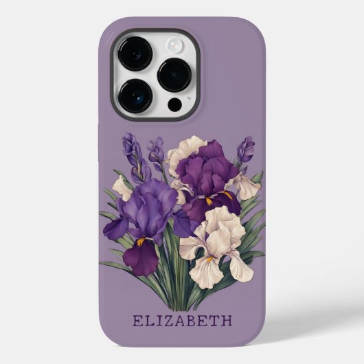 Coques Case-Mate iPhone Fleurs de violet personnalisées Boîtier téléphoniq (Verso)