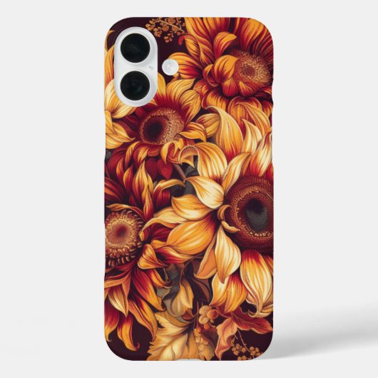 COQUES Case-Mate iPhone FLEURS D'ÉCLAIRAGE DE CHUTE ROUGE ORANGE JAUNE (Verso)