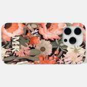 Coques Case-Mate iPhone Fleurs Désertiques Modernes Monogramme Floral (Verso (horizontal))