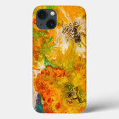 Coques Case-Mate iPhone Fleurs d'été abstrait Orange or jaune (Verso)