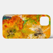 Coques Case-Mate iPhone Fleurs d'été abstrait Orange or jaune (Verso (horizontal))