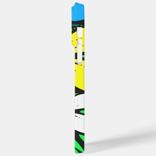 Coques Case-Mate iPhone Fleurs d'été assez brillantes Bleu Jaune et Vert (Verso / Gauche)