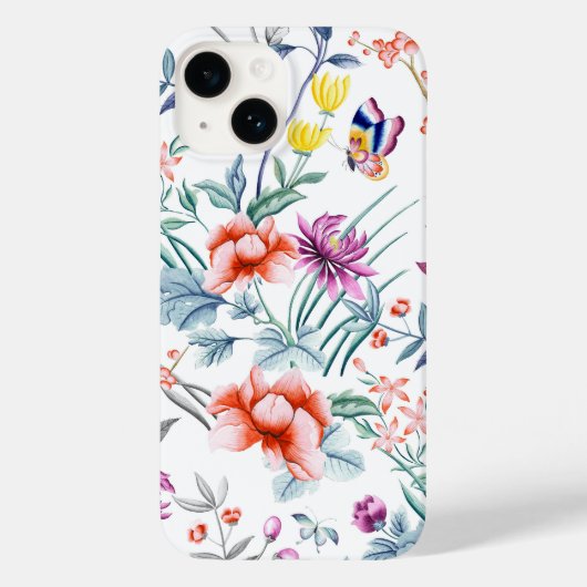 Coques Case-Mate iPhone Fleurs d'été et papillon (Verso)