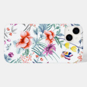 Coques Case-Mate iPhone Fleurs d'été et papillon (Verso (horizontal))