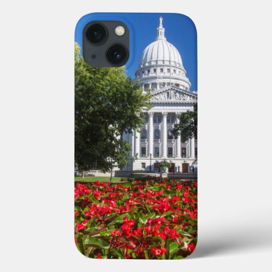 Coques Case-Mate iPhone Fleurs devant le bâtiment du Capitole d'État (Verso)