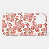 Coques Case-Mate iPhone Fleurs d'hibiscus hawaïens : style tropical brun. (Verso (horizontal))