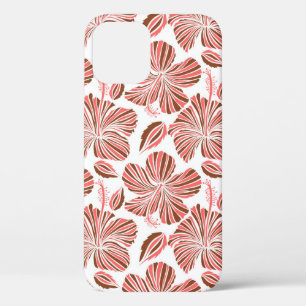Case-Mate iPhone Case Fleurs d'hibiscus hawaïens : style tropical brun.