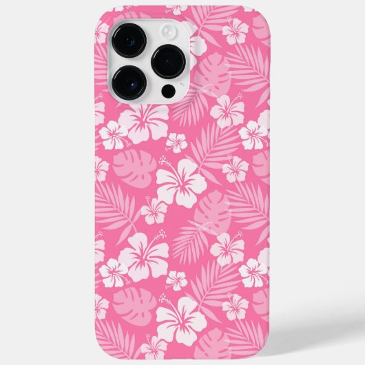 COQUES Case-Mate iPhone FLEURS D'HIBISCUS ROSE ET BLANC (Verso)