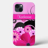 Coques Case-Mate iPhone Fleurs d'Hibiscus rose Fuchsia vives (Verso)