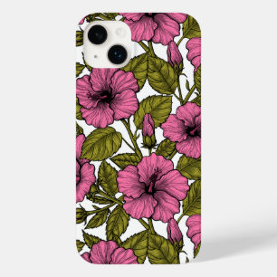 Coque Pour iPhone 14 Plus Fleurs d'hibiscus roses