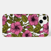 Coques Case-Mate iPhone Fleurs d'hibiscus roses (Verso (horizontal))