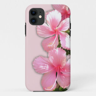 Coques Pour iPhone Fleurs d'Hibiscus roses brillantes