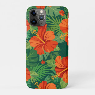 Case-Mate iPhone Case Fleurs d'Hibiscus Rouge Orange Vert Feuillage de l