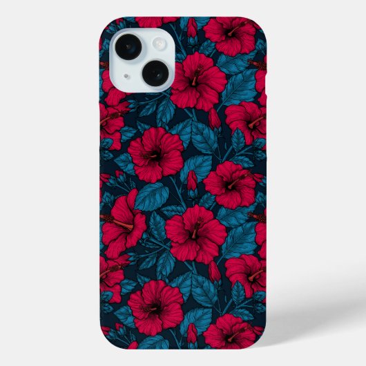 Coques Case-Mate iPhone Fleurs d'hibiscus rouges (Verso)
