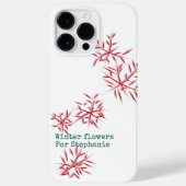 Coques Case-Mate iPhone Fleurs d'hiver rouge blanc typographie festive mod (Verso)