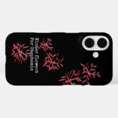 Coques Case-Mate iPhone Fleurs d'hiver rouge noir typographie festive tend (Verso (horizontal))