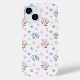 Coque Pour iPhone 15 Fleurs d'hortensia simples et élégantes à l'aquare