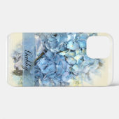 Coques Case-Mate iPhone Fleurs d'Hydrangée Bleue (Verso (horizontal))