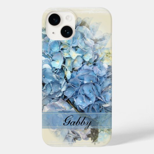 Coques Case-Mate iPhone Fleurs d'Hydrangée Bleue (Verso)