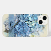 Coques Case-Mate iPhone Fleurs d'Hydrangée Bleue (Verso (horizontal))